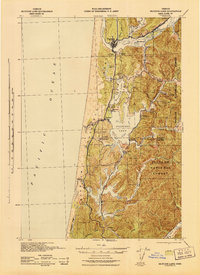 Siltcoos Lake 1942 topographic map thumbnail