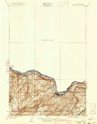 The Dalles 1934 topographic map preview