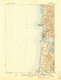 Yaquina 1942 topographic map thumbnail