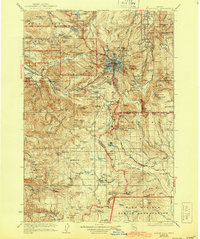 Mount Hood 1927 topographic map thumbnail