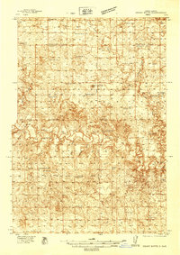 Heart Butte 1938 topographic map thumbnail