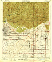 Azusa 1939 topographic map thumbnail
