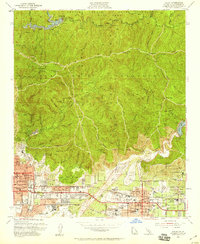 Azusa 1953 topographic map thumbnail