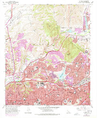 La Mesa 1967 topographic map thumbnail