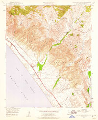 Las Pulgas Canyon 1948 topographic map thumbnail