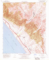 Las Pulgas Canyon 1968 topographic map thumbnail