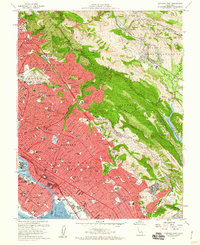 Oakland East 1959 topographic map thumbnail