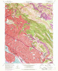 Oakland East 1959 topographic map thumbnail