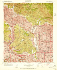 Pasadena 1953 topographic map preview