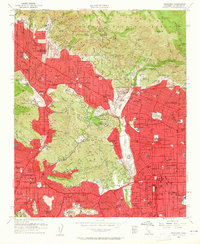 Pasadena 1953 topographic map preview