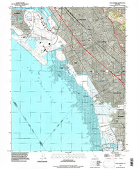San Leandro 1993 topographic map thumbnail