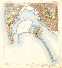 Point Loma 1942 topographic map thumbnail