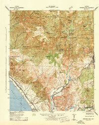 Margarita Peak 1942 topographic map thumbnail