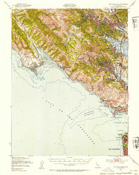 Mt. Tamalpais 1950 topographic map thumbnail