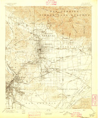 Pasadena 1896 topographic map preview