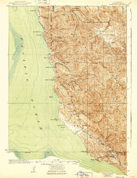 Point Sur 1925 topographic map thumbnail