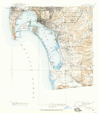 San Diego 1930 topographic map thumbnail