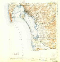 San Diego 1904 topographic map thumbnail
