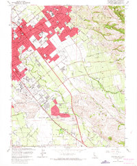 San Jose East 1961 topographic map thumbnail