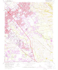 San Jose East 1961 topographic map thumbnail