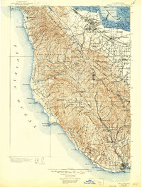 Santa Cruz 1902 topographic map preview