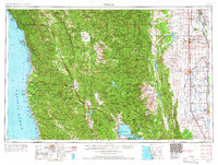 Ukiah 1957 topographic map thumbnail
