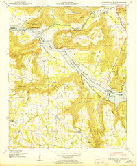 Guntersville Dam 1950 topographic map thumbnail