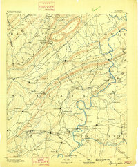 Springville 1889 topographic map preview