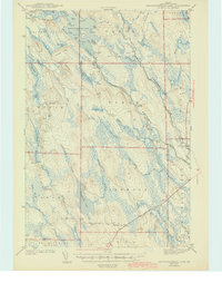 Mattawamkeag Lake 1943 topographic map thumbnail