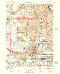 Blue Island 1953 topographic map thumbnail