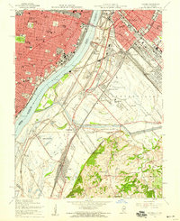 Cahokia 1954 topographic map preview