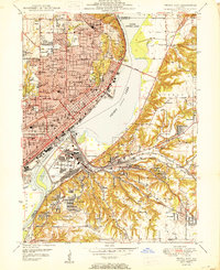 Peoria East 1950 topographic map thumbnail