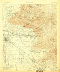 Tucson 1905 topographic map thumbnail