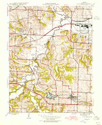 Blue Springs 1945 topographic map thumbnail