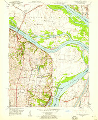 Columbia Bottom 1951 topographic map thumbnail