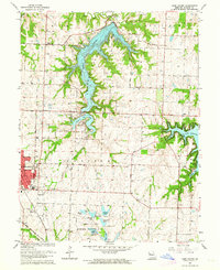 Lake Jacomo 1963 topographic map preview
