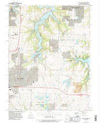 Lake Jacomo 1990 topographic map thumbnail
