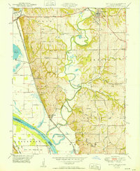 Platte City 1950 topographic map thumbnail