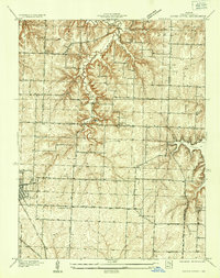 Woods Chapel 1934 topographic map thumbnail