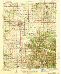 Monett 1943 topographic map thumbnail