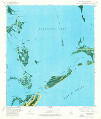 Barataria Pass 1973 topographic map thumbnail