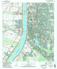 Baton Rouge West 1992 topographic map thumbnail