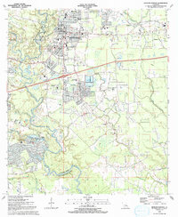 Denham Springs 1991 topographic map thumbnail
