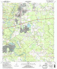 Denham Springs 1991 topographic map thumbnail