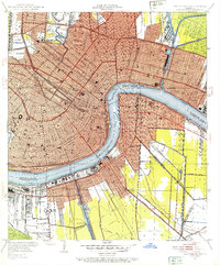 New Orleans East 1951 topographic map thumbnail