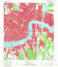 New Orleans East 1966 topographic map thumbnail