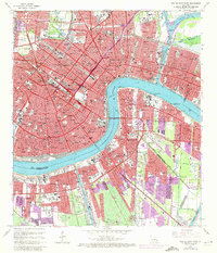 New Orleans East 1966 topographic map thumbnail
