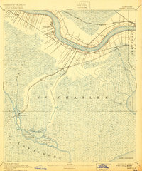 Hahnville 1891 topographic map thumbnail