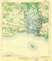 Pascagoula 1943 topographic map thumbnail