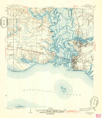 Pascagoula 1943 topographic map thumbnail